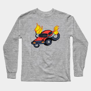 Flaming Car Long Sleeve T-Shirt